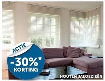 Promoties -30% korting houten jaloezieën - Huismerk - Zelfbouwmarkt - Geldig van 28/12/2017 tot 29/01/2018 bij Zelfbouwmarkt