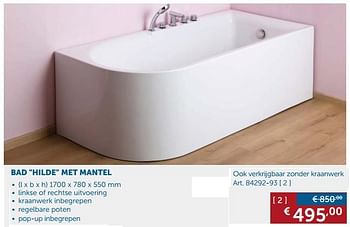 Promotions Bad hilde met mantel - Produit maison - Zelfbouwmarkt - Valide de 28/12/2017 à 29/01/2018 chez Zelfbouwmarkt