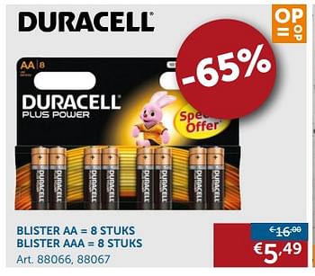 Promoties Blister aa - Duracell - Geldig van 28/12/2017 tot 29/01/2018 bij Zelfbouwmarkt