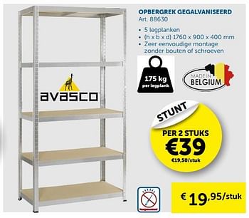 Promoties Opbergrek gegalvaniseerd - Avasco - Geldig van 28/12/2017 tot 29/01/2018 bij Zelfbouwmarkt