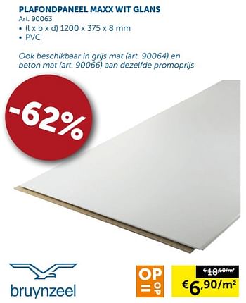 Promoties Plafondpaneel maxx wit glans - Bruynzeel - Geldig van 28/12/2017 tot 29/01/2018 bij Zelfbouwmarkt