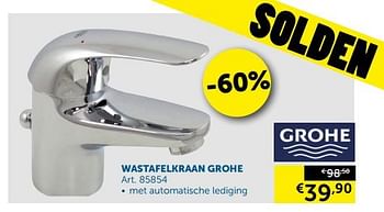Promotions Wastafelkraan grohe - Grohe - Valide de 28/12/2017 à 29/01/2018 chez Zelfbouwmarkt