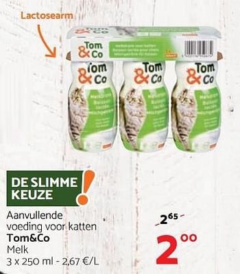 Promoties Aanvullende voeding voor katten tom+co - Huismerk - Tom & Co - Geldig van 14/12/2017 tot 03/01/2018 bij Tom&Co