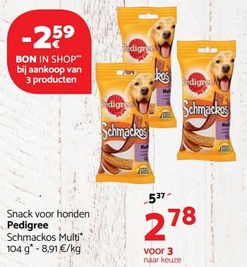 Promoties Snack voor honden pedigree - Pedigree - Geldig van 14/12/2017 tot 03/01/2018 bij Tom&Co