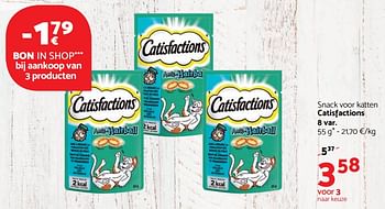 Promoties Snack voor katten catisfactions - Catisfactions - Geldig van 14/12/2017 tot 03/01/2018 bij Tom&Co