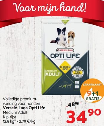Promoties Volledige premium- voeding voor honden versele-laga opti life - Versele-Laga - Geldig van 14/12/2017 tot 03/01/2018 bij Tom&Co