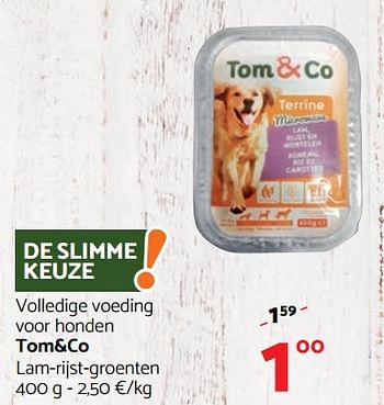 Promoties Volledige voeding voor honden tom+co - Huismerk - Tom & Co - Geldig van 14/12/2017 tot 03/01/2018 bij Tom&Co