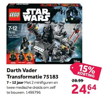 Promoties Darth vader transformatie - Lego - Geldig van 11/12/2017 tot 26/12/2017 bij Bart Smit