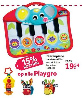 Promoties Dierenpiano - Playgro - Geldig van 11/12/2017 tot 26/12/2017 bij Bart Smit