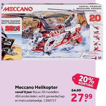 Promoties Meccano helikopter - Meccano - Geldig van 11/12/2017 tot 26/12/2017 bij Bart Smit