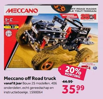 Promoties Meccano off road truck - Meccano - Geldig van 11/12/2017 tot 26/12/2017 bij Bart Smit