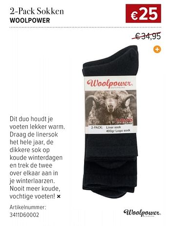 Promoties 2-pack sokken woolpower - Woolpower - Geldig van 15/12/2017 tot 13/01/2018 bij A.S.Adventure