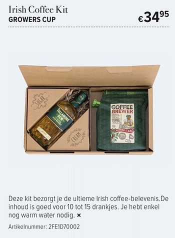 Promoties Irish coffee kit growers cup - Growers Cup - Geldig van 15/12/2017 tot 13/01/2018 bij A.S.Adventure