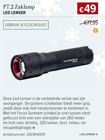Promoties P7.2 zaklamp led lenser - LED Lenser - Geldig van 15/12/2017 tot 13/01/2018 bij A.S.Adventure