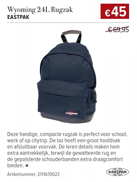 Eastpak rugzak as cheap adventure