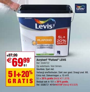 Promoties Acrylverf plafond levis - Levis - Geldig van 02/01/2018 tot 29/01/2018 bij Brico