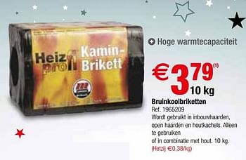 Promoties Bruinkoolbriketten heizprofi - Heizprofi - Geldig van 02/01/2018 tot 29/01/2018 bij Brico