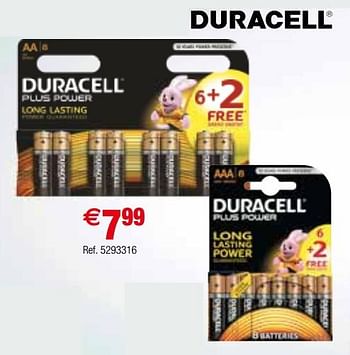 Promoties Duracell plus power - Duracell - Geldig van 02/01/2018 tot 29/01/2018 bij Brico