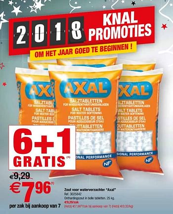 Promoties Zout voor waterverzachter axal - Axal - Geldig van 02/01/2018 tot 29/01/2018 bij Brico