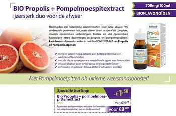 Promoties Bio propolis + pompelmoespittenextract - Ladrome - Geldig van 02/01/2018 tot 31/01/2018 bij Mannavita