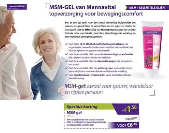 Promoties Msm gel - Mannavital - Geldig van 02/01/2018 tot 31/01/2018 bij Mannavita