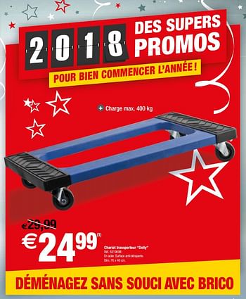 Promotions Chariot transporteur dolly - Workpro - Valide de 02/01/2018 à 29/01/2018 chez Brico
