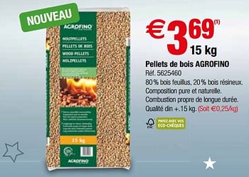 Promoties Pellets de bois agrofino - Agrofino - Geldig van 02/01/2018 tot 29/01/2018 bij Brico
