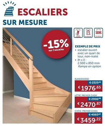 Promotions Escaliers rubberwood - Produit maison - Zelfbouwmarkt - Valide de 28/12/2017 à 29/01/2018 chez Zelfbouwmarkt