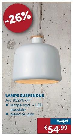 Promotions Lampe suspendue - Produit maison - Zelfbouwmarkt - Valide de 28/12/2017 à 29/01/2018 chez Zelfbouwmarkt