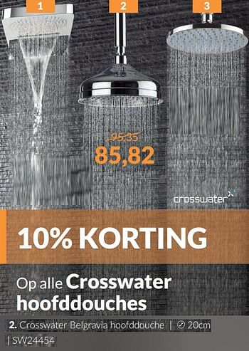 Promotions Crosswater belgravia hoofddouche - Crosswater - Valide de 01/01/2018 à 31/01/2018 chez Magasin Salle de bains