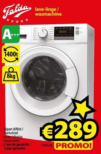 Promoties Falda lave-linge - wasmachine fawm248 - Falda - Geldig van 01/01/2018 tot 31/01/2018 bij ElectroStock