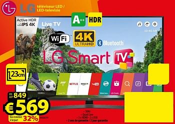 Promotions Lg téléviseur led - led-televisie 49uj635v - LG - Valide de 01/01/2018 à 31/01/2018 chez ElectroStock