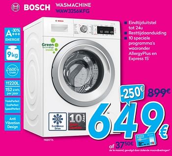 Promotions Bosch wasmachine waw3256kfg - Bosch - Valide de 02/01/2018 à 31/01/2018 chez Krefel