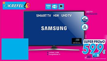 Promoties Samsung led tv ue49mu6120 - Samsung - Geldig van 02/01/2018 tot 31/01/2018 bij Krefel