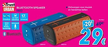 Promoties Trust urban bluetooth speaker dec - Trust - Geldig van 02/01/2018 tot 31/01/2018 bij Krefel
