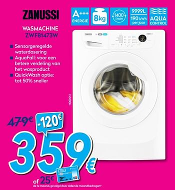 Promoties Zanussi wasmachine zwf81473w - Zanussi - Geldig van 02/01/2018 tot 31/01/2018 bij Krefel
