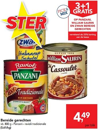 Promoties Bereide gerechten panzani - ravioli tradizionale - Panzani - Geldig van 03/01/2018 tot 16/01/2018 bij Makro