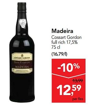 Promoties Madeira cossart gordon full rich - Cossart Gordon - Geldig van 03/01/2018 tot 16/01/2018 bij Makro