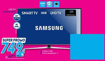 Promotions Samsung led tv ue49mu6470 - Samsung - Valide de 02/01/2018 à 31/01/2018 chez Krefel