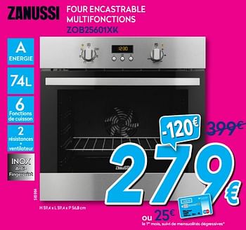 Promotions Zanussi four encastrable multifonctions zob25601xk - Zanussi - Valide de 02/01/2018 à 31/01/2018 chez Krefel
