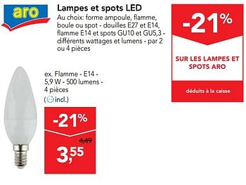 Promoties Lampes et spots led flamme - e14 - Artist & Co - Geldig van 03/01/2018 tot 16/01/2018 bij Makro