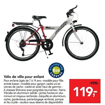 Promotions Vélo de ville pour enfant - Produit maison - Makro - Valide de 03/01/2018 à 16/01/2018 chez Makro
