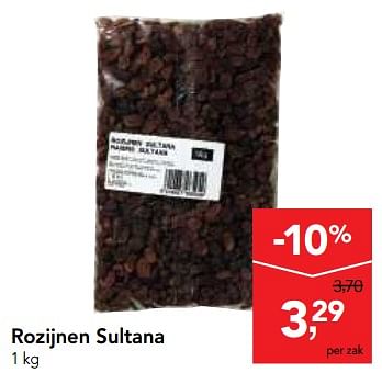 Promotions Rozijnen sultana - Produit maison - Makro - Valide de 03/01/2018 à 16/01/2018 chez Makro