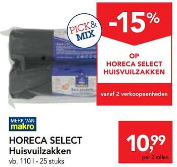 Promoties Horeca select huisvuilzakken - Huismerk - Makro - Geldig van 03/01/2018 tot 16/01/2018 bij Makro