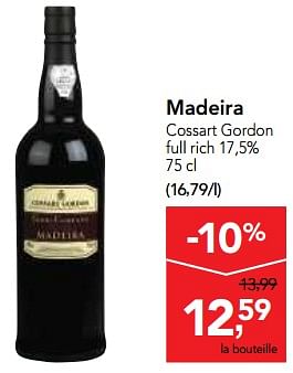 Promoties Madeira cossart gordon full rich - Cossart Gordon - Geldig van 03/01/2018 tot 16/01/2018 bij Makro