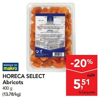 Promotions Horeca select abricots - Produit maison - Makro - Valide de 03/01/2018 à 16/01/2018 chez Makro