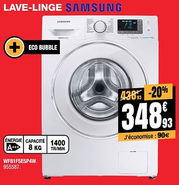 Promotions Samsung lave-linge wf81f5e5p4w - Samsung - Valide de 03/01/2018 à 30/01/2018 chez Electro Depot