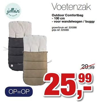 Promoties Voetenzak outdoor comfortbag groen-bruin - Jollein - Geldig van 02/01/2018 tot 31/01/2018 bij Paradisio