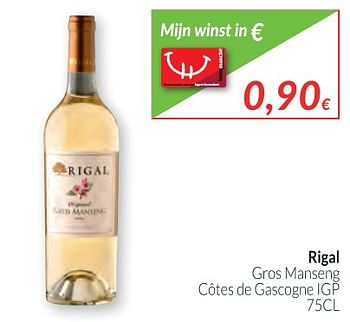 Promotions Rigal cros manseng côtes de gascogne igp - Vins blancs - Valide de 02/01/2018 à 31/01/2018 chez Intermarche