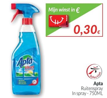 Promoties Apta ruitenspray - Apta - Geldig van 02/01/2018 tot 31/01/2018 bij Intermarche